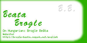 beata brogle business card