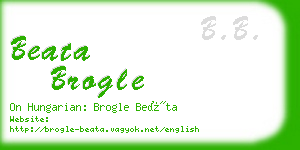 beata brogle business card